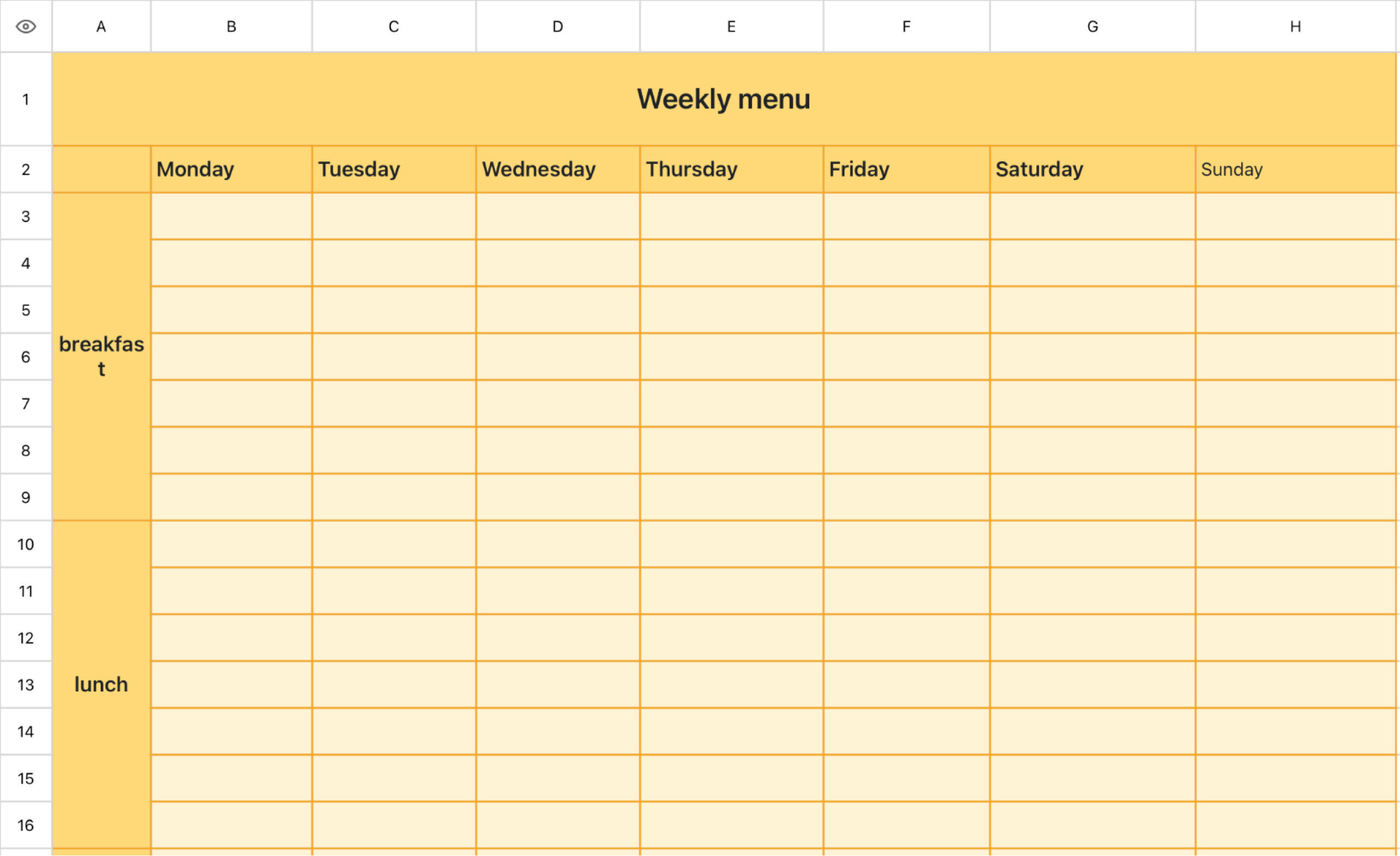 Weekly Menu 1